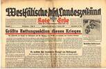 Drittes Reich / Westfalen 6. u. 7.2.1943 Westf&auml;lische Landeszeitung Rote... 18,00 EUR  + 12,00 EUR frais d'envoi