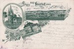 Neustadt Main-Weser-Bahn Lithografie/Gruss aus Neustadt M.W.B. -
