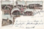 Salzkotten Farb-Lithografie/Gruss aus Salzkotten/Gradirwerk./Rathaus./Pfarrkirche./... -