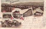 Eschershausen Litho/Gruss aus Eschershausen./Badehaus/Marktplatz, Amtsgericht/Kirche/... -
