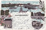 Verden Litho/Gruss aus Verden/Kriegerdenkmal/Hotel Germania/Dom/Königl. Landgericht -