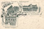Herrenhausen/Hannover Litho/Gruss aus Herrenhausen/Hotel u. Pension <i>Schlossgarten</i>/Besitzer: H. Hüper -