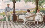 Deutsches Reich Ansichtskarte/Postkarte/Tennis/Künstlerkarte von Paul Fischer pinx:... -