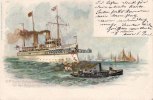 Deutsches Reich Litho/Künstlerkarte/S.M. Yacht Hohenzollern/an der Regatta theilnehmend. -