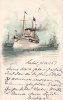 Deutsches Reich Litho/Künstlerkarte/S.M. Yacht <i>Hohenzollern</i>/Parade abnehmend. -