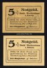 Waldenburg/Schlesien 2 x 5 Pfg 1920 Stadt 1-2