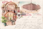 Dortmund Litho/Gruss aus Dortmund./Hotel Lindenhof. Besitzer: J. Duschner./Restaurant./.. -