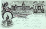 Dortmund Litho/Gruss aus Dortmund./Oberpostdirectionsgebäude./Kaiser Wilhelm-Denkmal... -