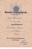 Bremen Urkunde/Bremer Kampfspiele 8. bis 15. Juni 1941/NS.-Reichsbund für Leibesübungen -