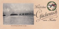Deutsches Reich Herzlichen Glückwunsch zum Feste/Torpedoboots-Flottille in See/Fröhliche ... -