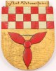 Amt-Volmarstein Geschnitztes und farbig gefasstes Wappen/Amt-Volmarstein/Signiert HR -