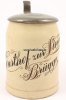 Brügge Bierkrug, 0,5 L mit Zinndeckel, bezeichnet 23/Gasthof zur Linde Brügge -