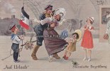 Deutsches Reich Künstler-Ansichtskarte/Postkarte/Arthur Thiele/"Auf Urlaub"/Stürmische Begrüßung -