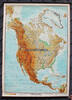 1947 Rollkarte / Schulwandkarte / Lehrtafel / Nordamerika / 1 : 7 500 000 2-3