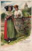 Porta Westfalica Ansichtskarte/Postkarte/Trachten aus der Umgegend von Porta Westfalica. -