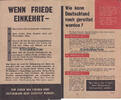 Drittes Reich Kriegsflugblatt der Alliierten / Wenn Friede einkehrt / Wie kann Deutschland ... -
