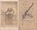Preußen / Münster Kabinettfoto / Preussen / B. Wohlmuth / Soldat in Uniform mit Mütze -