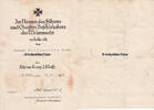 Drittes Reich / Ernsdorf / Bad Wildungen Urkunde Eisernes Kreuz 2. Klasse mit Unterschrift von Hans-Jürgen von Arnim -