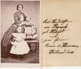 Preussen Carte de visite / CdV / Kabinettphoto / Frau von Bynsch,geb.Bilefeld mit zwei .. -