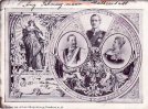 Deutsches Reich 1897 Drehkarte/Das Kaiserpaar,Augusta Victoria mit Wilhelm II.und sieben Kindern 3-4