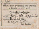 Steglitz(1000)Berlin Mitgliedskarte/Haus-und Grundbesitzer-Verein zu Steglitz von 1887.E.V. -