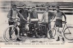 Leipzig Ansichtskarte/Sportplatz Leipzig.Dickmann und seine Führer im Stundenrennen -