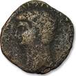 ROMAN EMPIRE AE As or dupondius? circa 41-45 A.D. Claudius - possibly a barbaric imitation? - very crudely struck & reduced F- crudely struck, bare metal, reduced coin