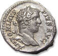 ROMAN EMPIRE AR silver denarius circa 208 A.D. Caracalla, Rome mint - Profectio issue, scarce variety with captive below horse VF+ / EF-attractive light toning