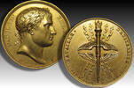 AE GILDED 40mm commemorative medal 1805 A.D. FRANCE - PREMIER EMPIRE Napoleon I Bonaparte: Commemorating the battle of Austerlitz EF strong gildi...
