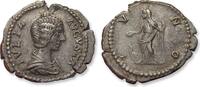 ROMAN EMPIRE AR silver denarius Julia Domna, Rome mint - IVNO reverse - with old collector's ticket -