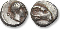 ANCIENT GREECE AR silver obol Troas, Kebren - tiny little coin - -