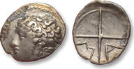 ANCIENT GREECE AR silver obol Gaul, Massalia - tiny coin in great condition - -