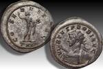 ROMAN EMPIRE AE/BI silvered antoninianus Probus, Ticinum mint - CONSERVAT AVG / TXXT - rare heroic bust obverse variety -