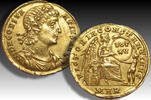 ROMAN EMPIRE AV gold solidus Constantius II, Heraclea mint - very rare issue, Ex Euclidean Collection - -