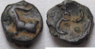 ANCIENT GREECE AE 10mm coin Lycia, Dynasts. AE10 under Perikles - tiny 10mm - forepart of goat & triskeles - -
