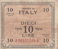 Europe 1943 ITALY M.13a - 10 Lire Fine/VF  15,00 EUR  + 10,00 EUR frais d'envoi