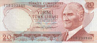 Asia 1974 TURKEY P.187b - 20 Lira L.1970 UNC  3,00 EUR  + 10,00 EUR frais d'envoi