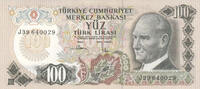Asia 1983 TURKEY P.189c - 100 Lira L.1970 UNC  5,00 EUR  + 10,00 EUR frais d'envoi