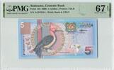   SURINAME P.146 - 5 Gulden 2000 TDLR PMG 67 EPQ  39,50 EUR  + 10,00 EUR frais d'envoi