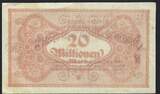 Allemagne / Deutschland / Germany 20 Millionen Mark 20/08/1923 Karlsruhe, Deutsche Reichsbahn TTB+