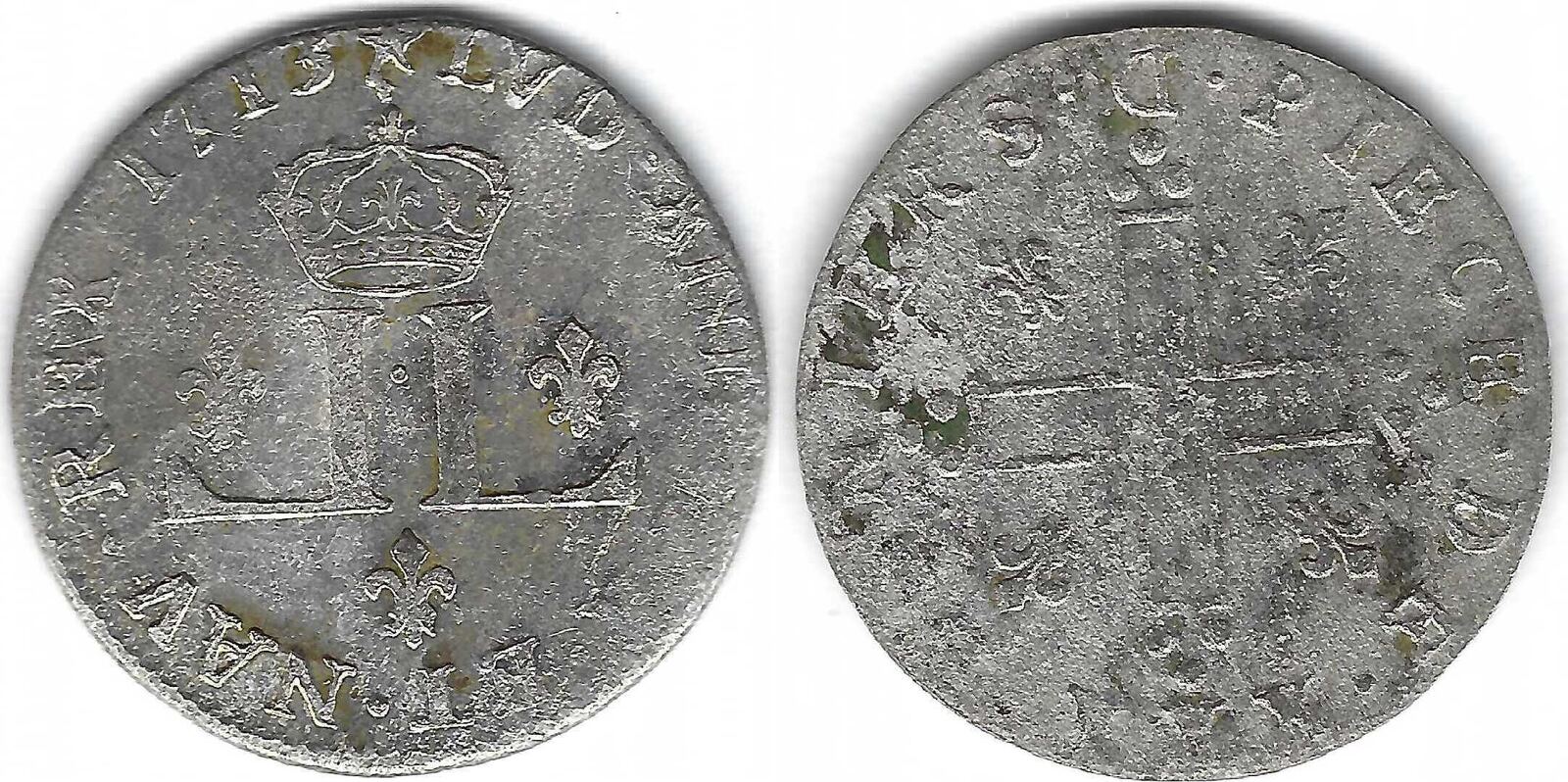 France Frankreich Lyon XXX Deniers aux 2 L 1713 D Louis XIV  