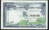 Indochine / Indochina 1 Piastre Institut d'émission des Etaits du Cambodge du Laos et du Vietnam H.24 -