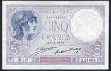 France / Frankreich 5 Francs Violet Q.27639 -