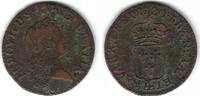 France / Frankreich / Strasbourg / Straßburg Liard au buste enfantin Louis XV (1715 - 1774) -