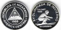 Nicaragua 50 Cordobas J.O. de Cagliary (Ski) -