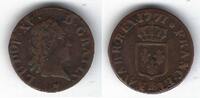 France / Frankreich / Strasbourg / Straßburg Liard à la vieille tête Louis XV (1715 - 1774) -