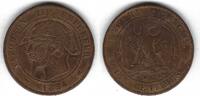 France / Frankreich 10 Centimes Napoléon III tête nue Satirique -