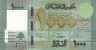   Lebanon 1000 Libre Banknote (Issued 2011&ndash;2016) | Modern Lebanese Bankn... 0,86 EUR  + 34,55 EUR frais d'envoi