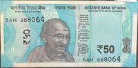   Indian 50 rupee banknote (issued in 2017, Mahatma Gandhi Hampi ruins)  2,59 EUR  + 34,55 EUR frais d'envoi