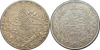 Egyptian 20 Kirsh Silver Coin, Hijri Calendar 1327, Year 6 of Mehmed V's Reign -